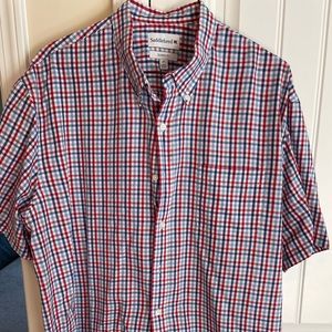 Mens Short Sleeve Button Front Shirt 2XL